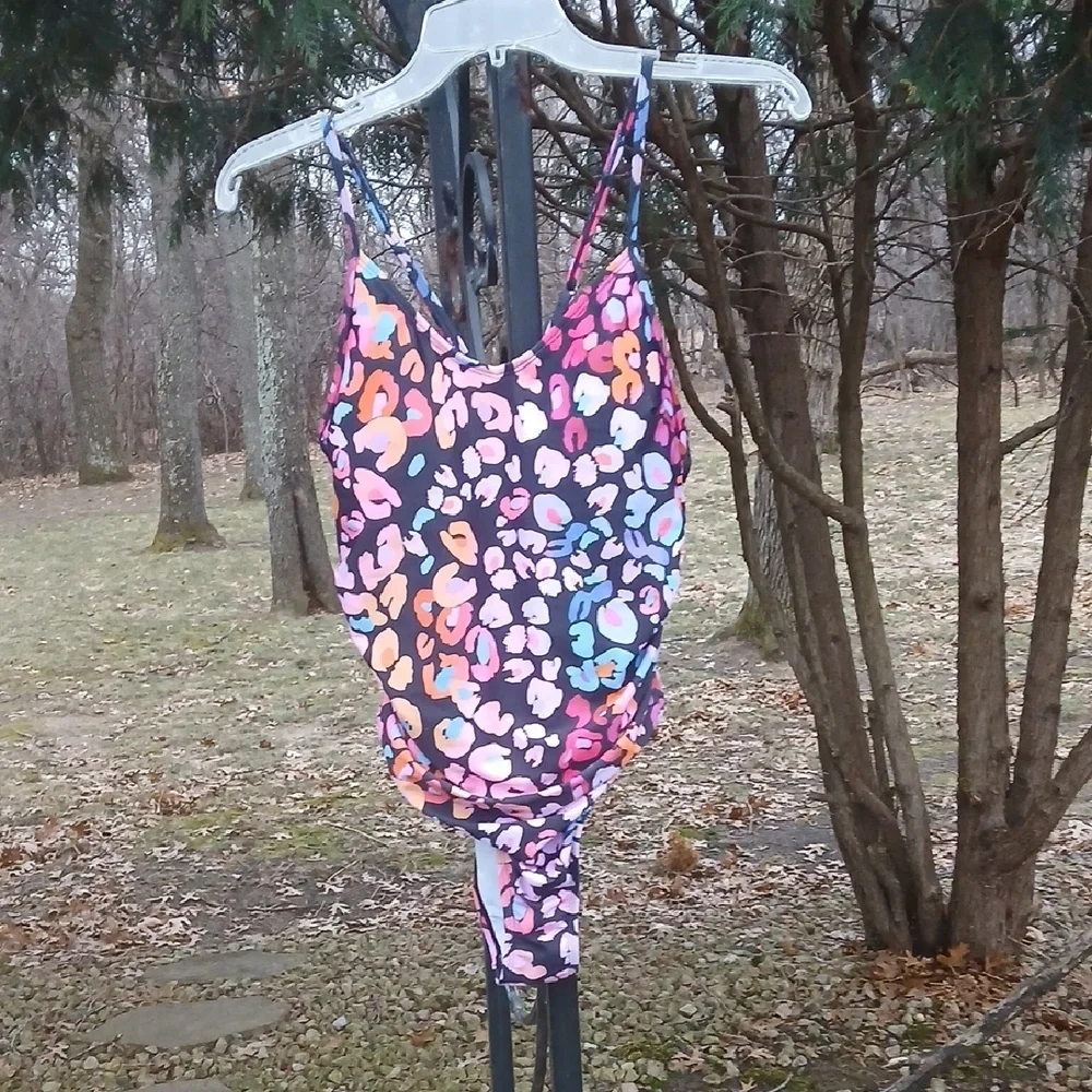 CUPSHE Multicolored Leopard Print O-Ring One Piece Swimsuit SZ 8